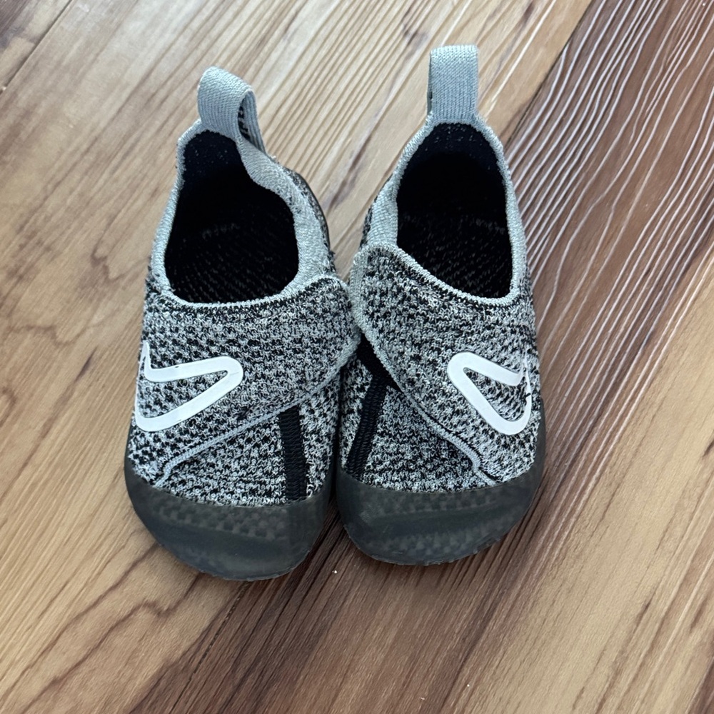 Nike Kids Black and Gray Slip-On Sneakers